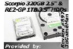 WD Scorpio 320GB 25 and WD Caviar RE2-GP 1TB 35 HDD