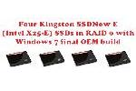 4 Kingston SSDNow E Intel X25-E SSDs in RAID 0