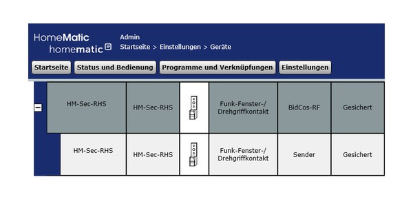 Homematic Tr und Fenster Drehgriffkontakt Anlernen