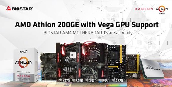 Biostar AM4 AMD Athlon 200GE Mainboard