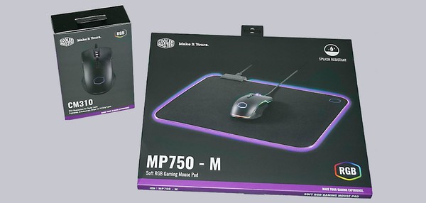 Cooler Master MP750-M RGB Mauspad und CM310 Maus