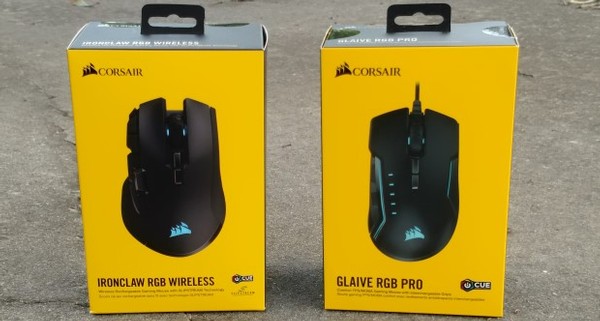Corsair Ironclaw RGB Wireless and Glaive RGB Pro