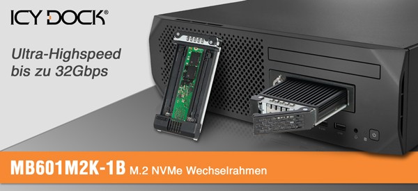 Icy Dock ToughArmor MB601M2K-1B M2 PCIe NVMe SSD Wechselrahmen