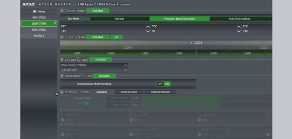 AMD Ryzen 7 3700X TDP OC