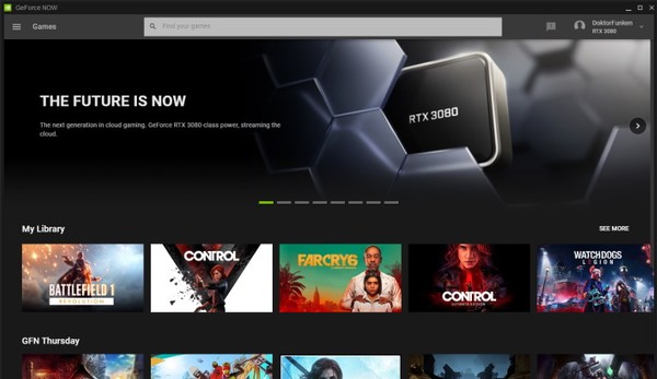 nVidia GeForce Now RTX 3080