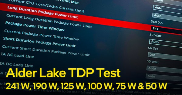 Intel Core i9-12900K Alder Lake Power Limits