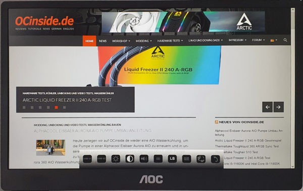 AOC 16T2 Monitor und Arctic X1-3D Monitorarm