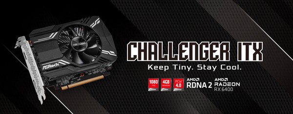 ASRock AMD Radeon RX 6400 Challenger ITX 4GB Graphics Card