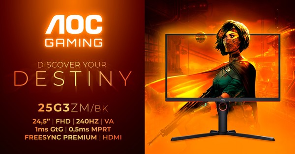 AOC Gaming 25G3ZMBK 240 Hz Monitor
