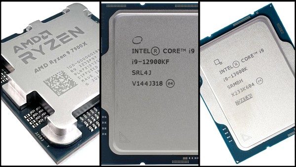 AMD Ryzen 9 7900X vs Intel Core i9-12900KF vs Intel Core i9-1300K