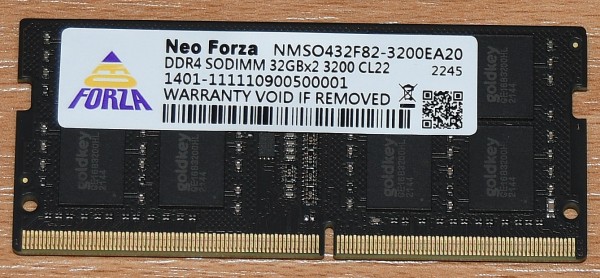 Neo Forza 64GB DDR4-3200 SODIMM