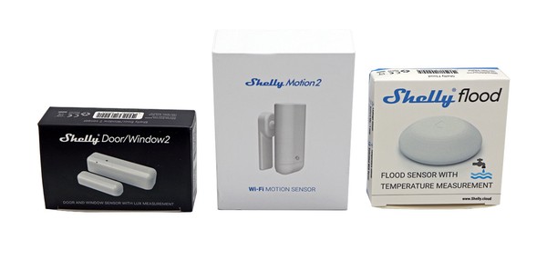 Shelly Door Window 2 Motion 2 und Flood Sensor