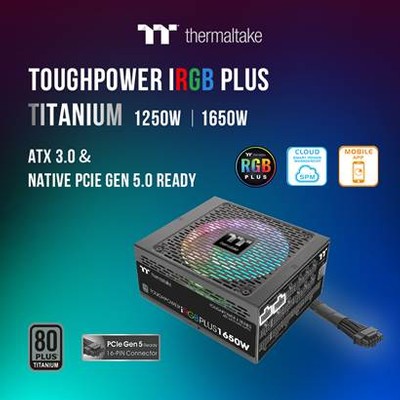 Thermaltake Toughpower iRGB Plus 1250W1650W Titanium ATX 30