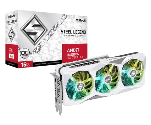ASRock AMD Radeon RX 7800 XT Steel Legend 16GB OC Graphics Card