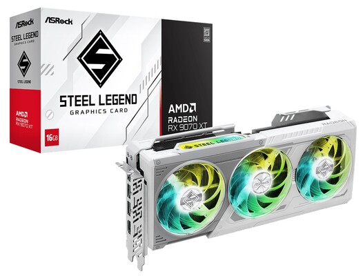 ASRock AMD Radeon RX 9070 XT Steel Legend 16GB Graphics Card