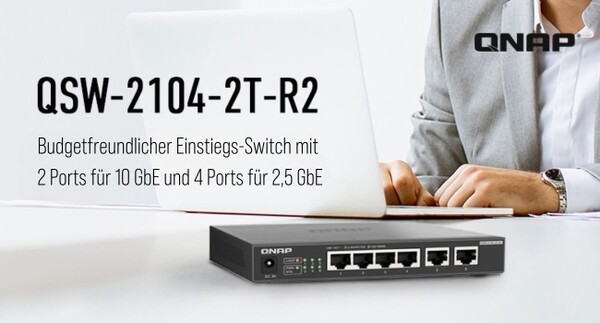 QNAP QSW-2104-2T-R2 10GbE Multi Gigabit Switch