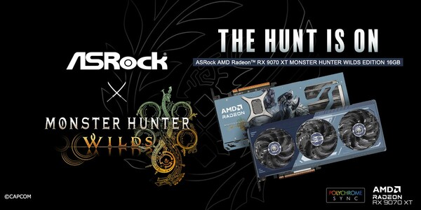 ASRock Radeon RX 9070 XT Monster Hunter Wilds Edition 16GB