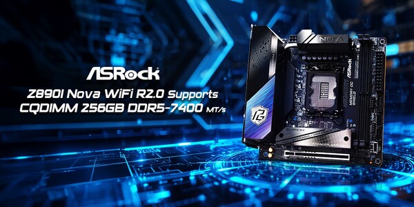 ASRock Z890I Nova WiFi R20 256GB DDR5-7400 CQDIMM Support