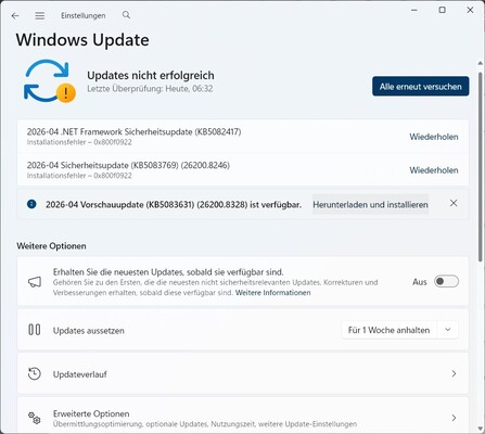 Microsoft Windows Update Installationsfehler beheben