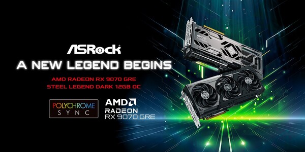 ASRock RX 9070 GRE Steel Legend Dark 12GB OC Graphics Card